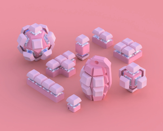 All Pink Mechanical Fidgets