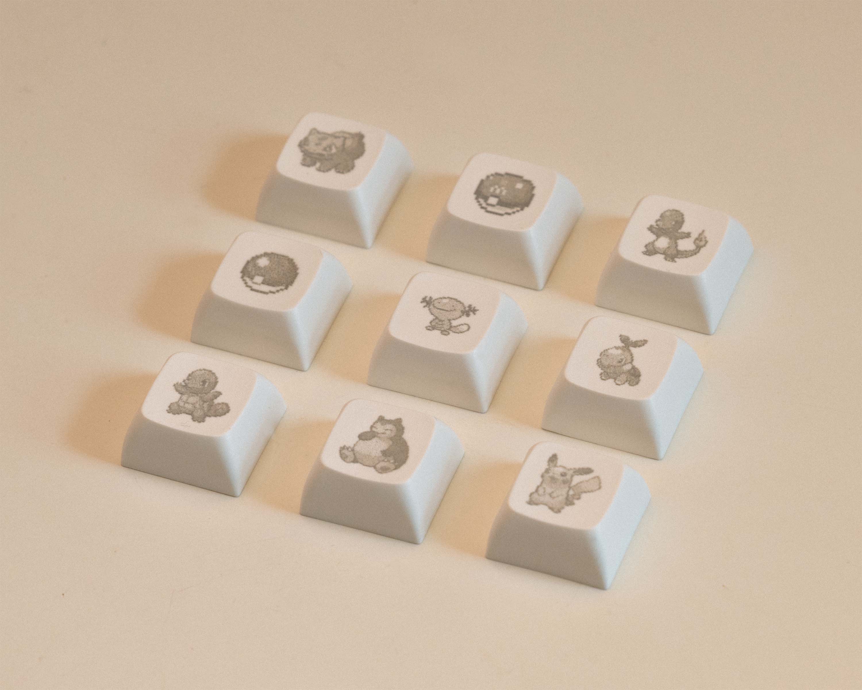 Lasered Pokemon Keycaps