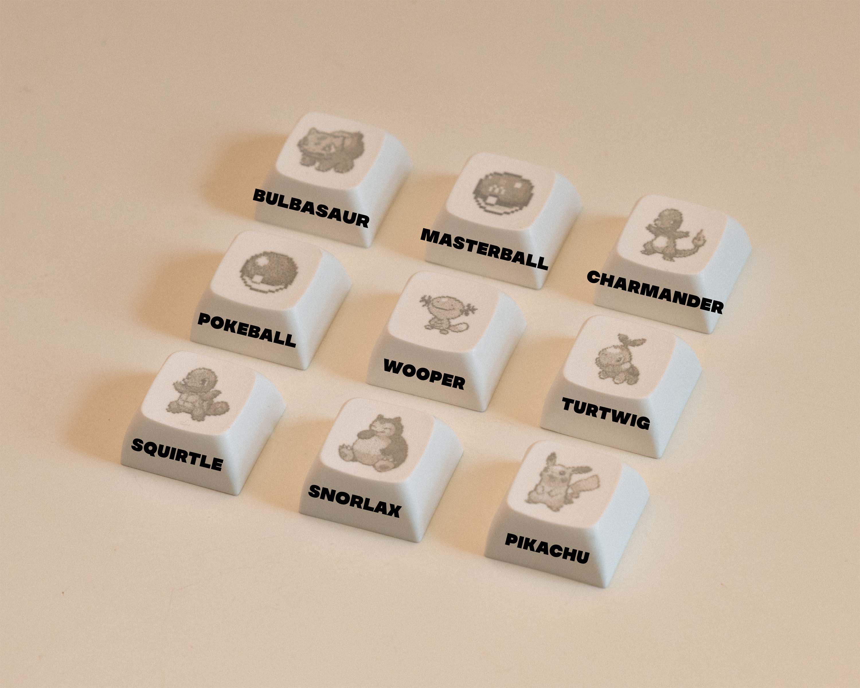Lasered Pokemon Keycaps
